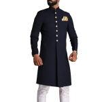 Handmade Navy Blue Maharaja Style Achkan | Regal Ethnic Wear | Jaipurio